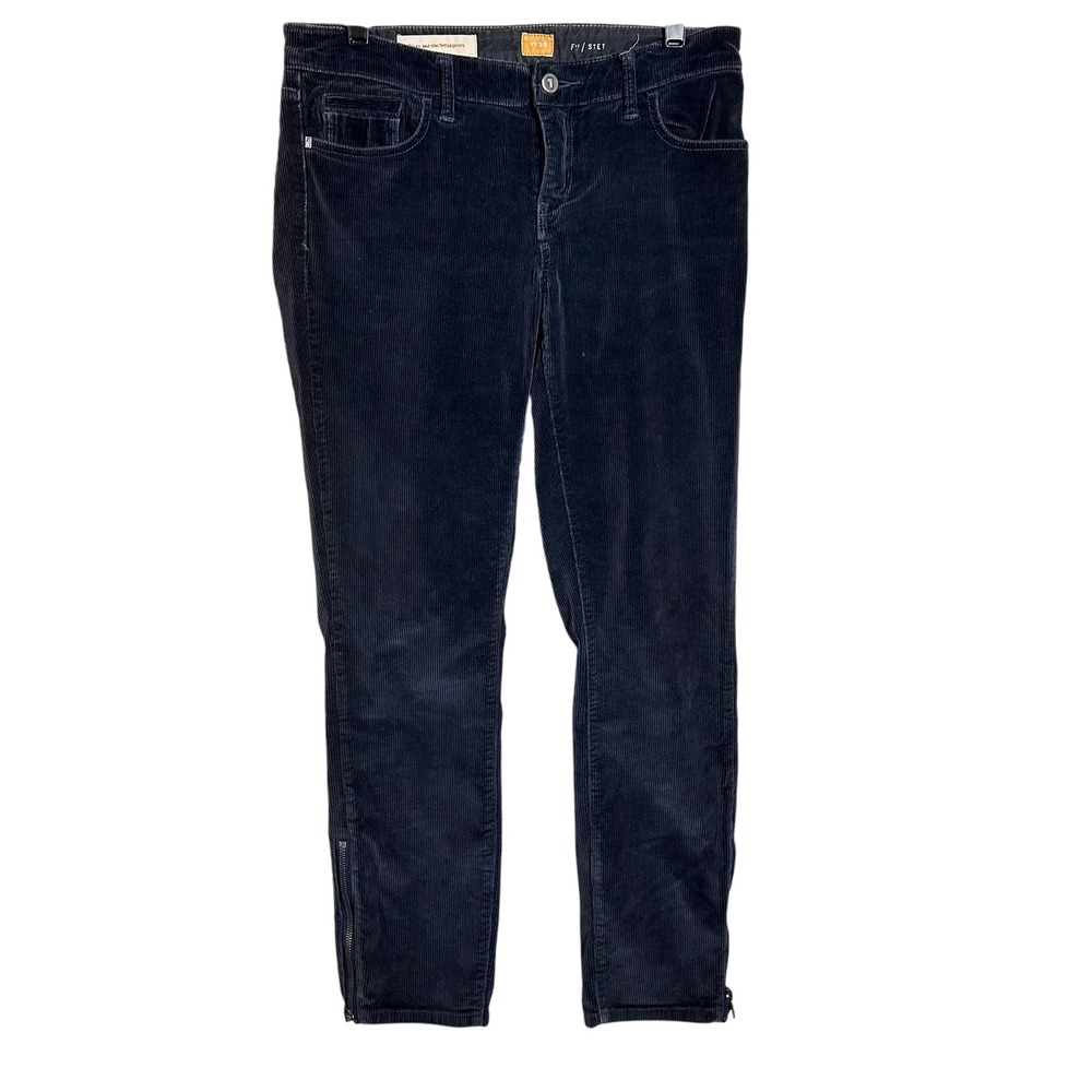 Pants Pilcro and the Letterpress Navy Corduroy Zip‎ Ankle Women's Size 28 preppy